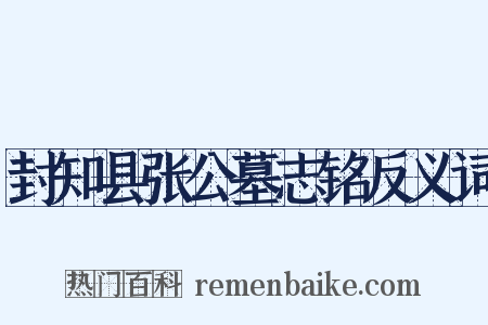 封知县张公墓志铭反义词是什么意思的图片